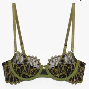 Savage X FENTY Sorry Not Sorry lace  balconette bra Green Size 36DDD / 36F